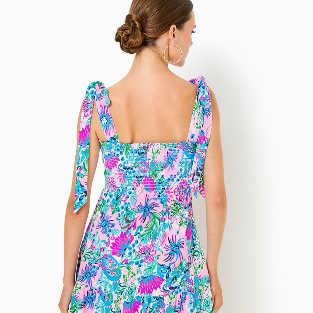 ‼️Sold‼️Lilly Pulitzer kailua smocked dress paradise petals - Picture 2 of 11